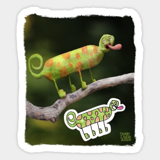 Curious Chameleon Sticker